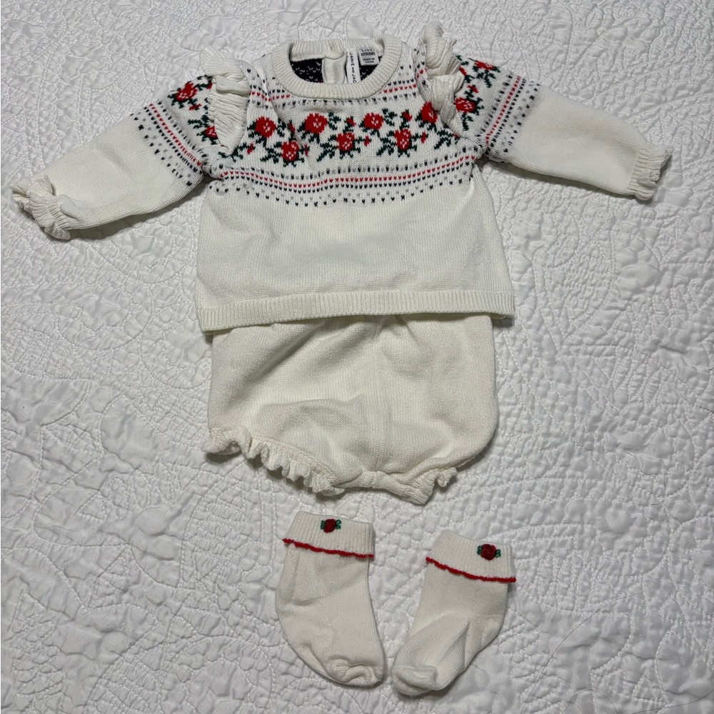 Janie and Jack Fair Isle Rose Set